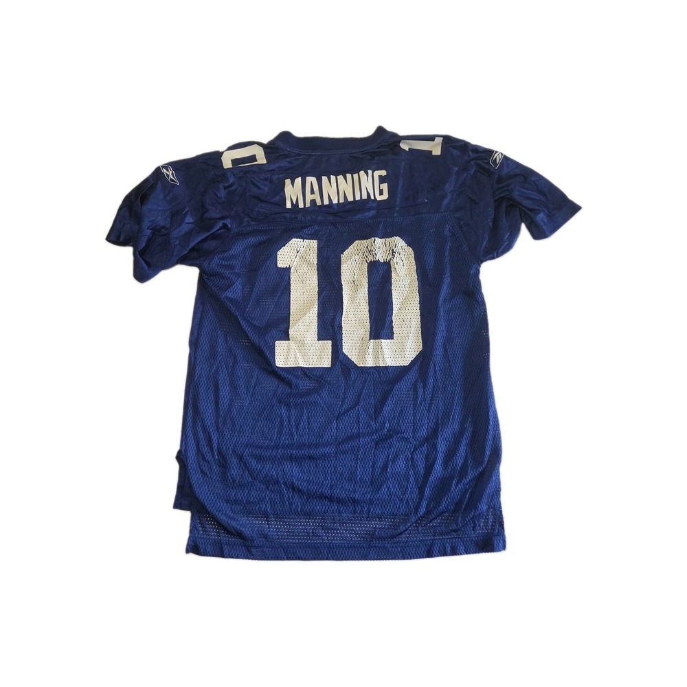 Eli Manning #10 New York Giants NFL‎ Reebok On Field Blue Home Jersey Kids Large
